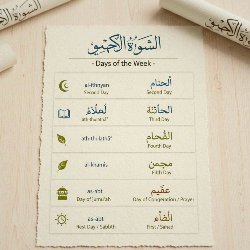 Days of the Week in the Arabic Language